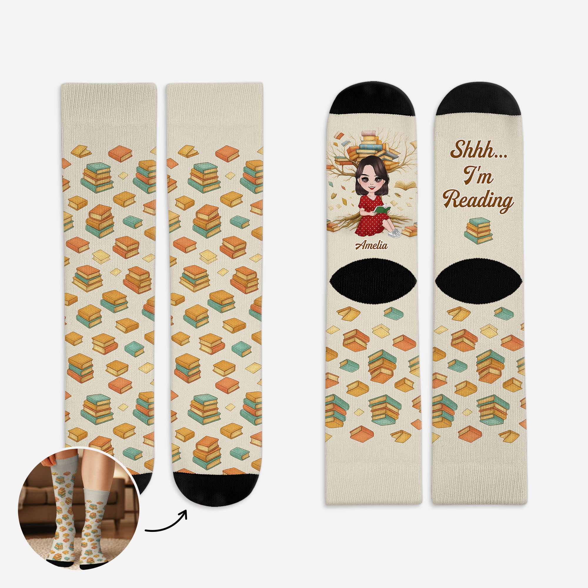 6485JUS1 personalized reading socks_ unique gifts for book lovers 6485J8VTA
