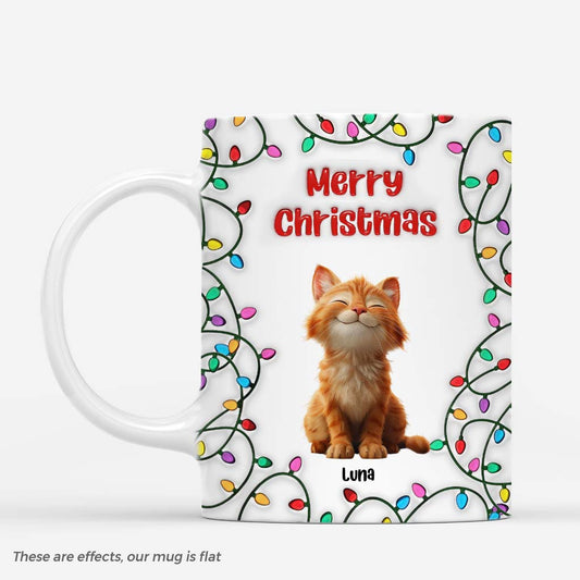 6487MUS1 3d printing effect merry christmas mug personalized cat gifts for owners 6487MKMAD