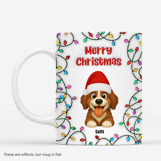 6487MUS1 3d printing effect merry christmas mug personalized dog gifts for owners 6487MKMAC
