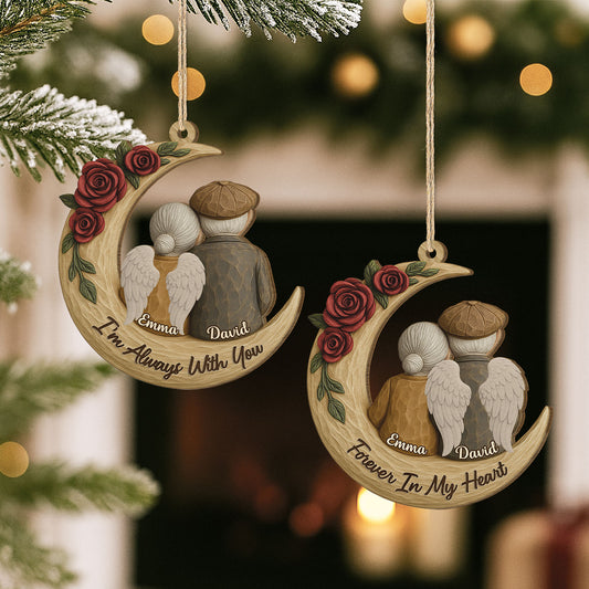 6508OUS2 custom 1 layered wooden christmas ornaments memorial gifts for couples 6508O3QAG