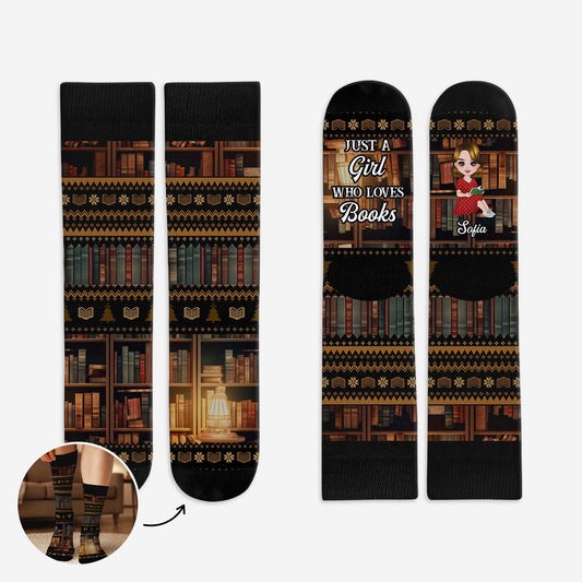 6530JUS1 personalized reading socks gifts for book lovers women 6530JKZ5A