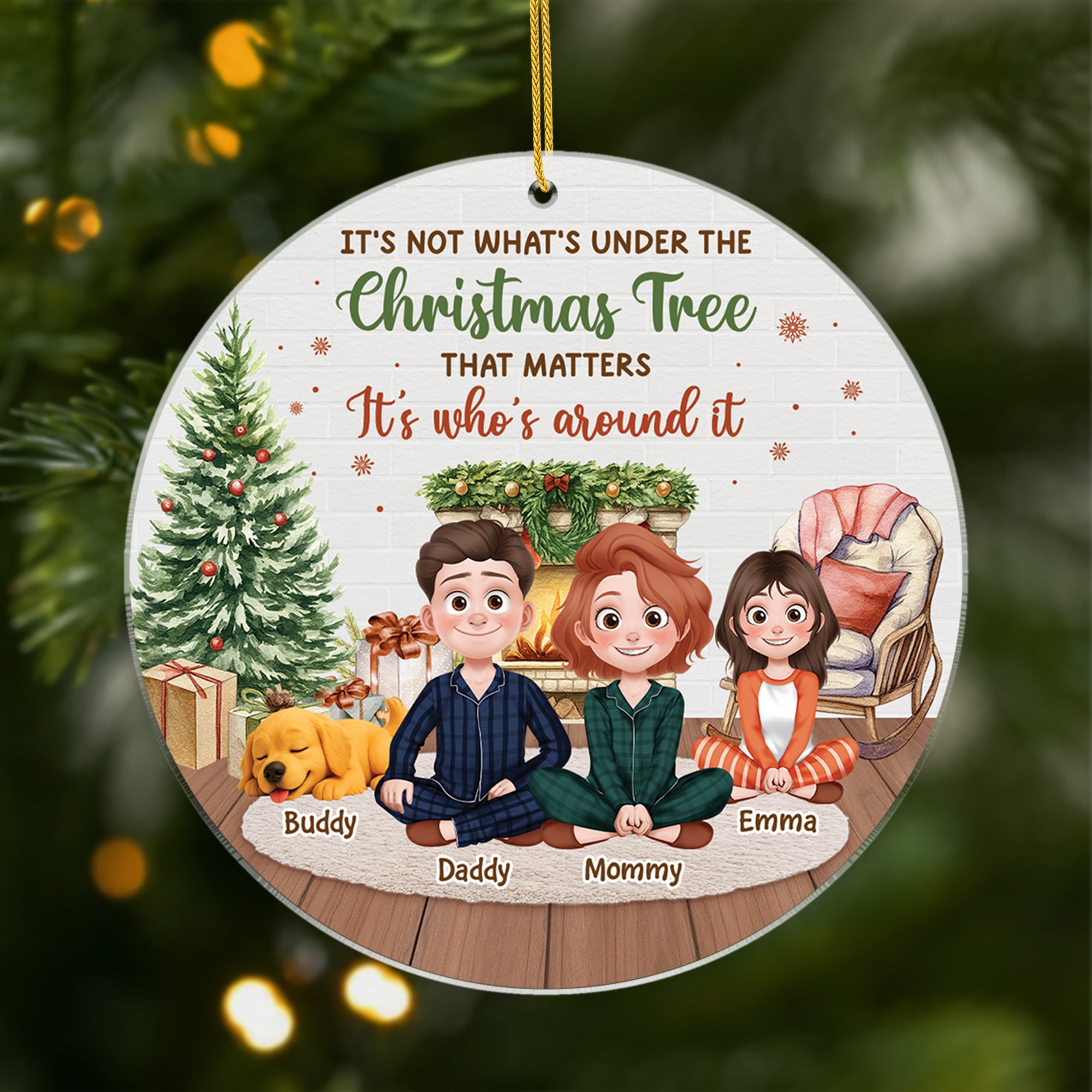 6548OUS1 custom family christmas ornaments acrylic its not whats under the tree that matters 6548O6YZI