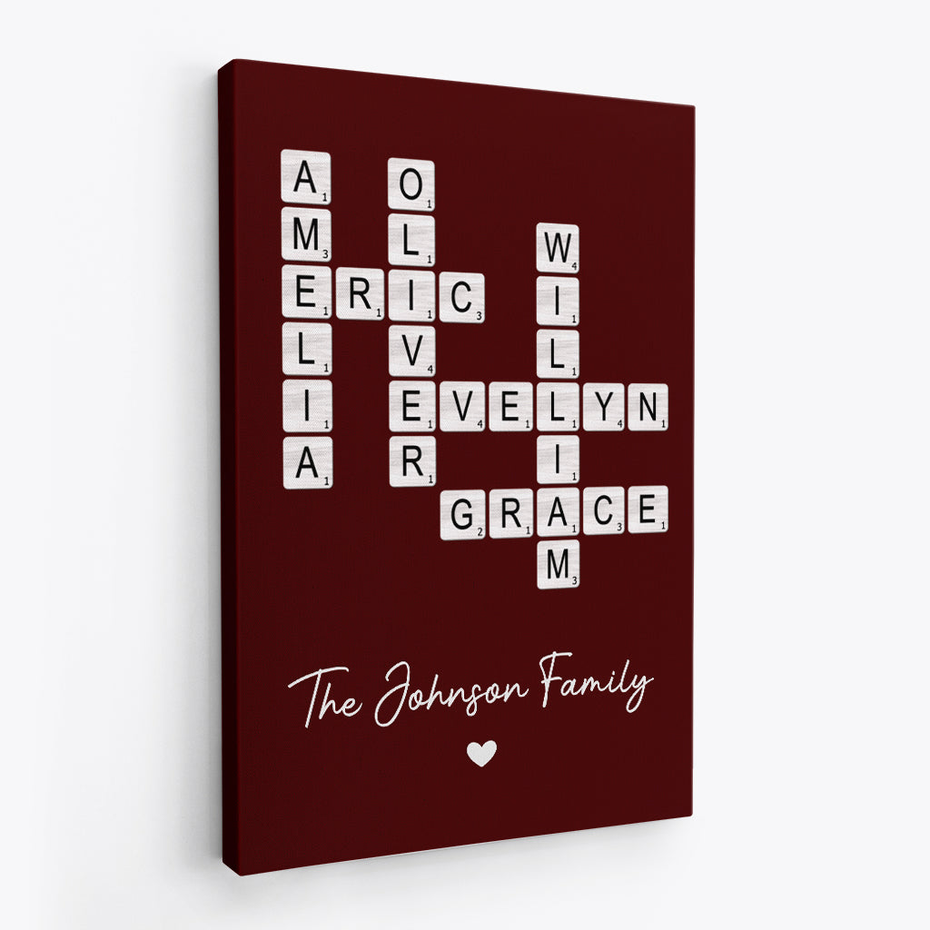 6560CUS2 family crossword canvas personalized family gifts 6560C6VAI