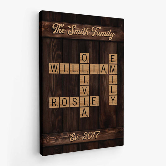 6565CUS2 family name crossword wall art personalized family gifts 6565C8ZZI