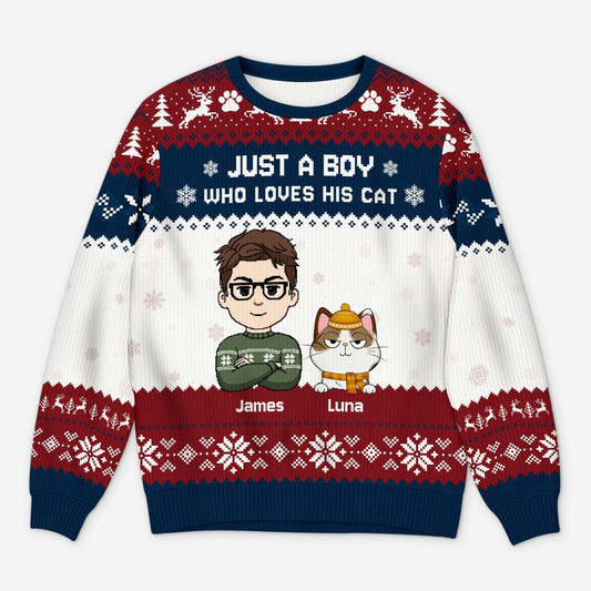 6567WUS1 ugly christmas sweater with cats_ custom gifts for cat lovers 6567WTVND