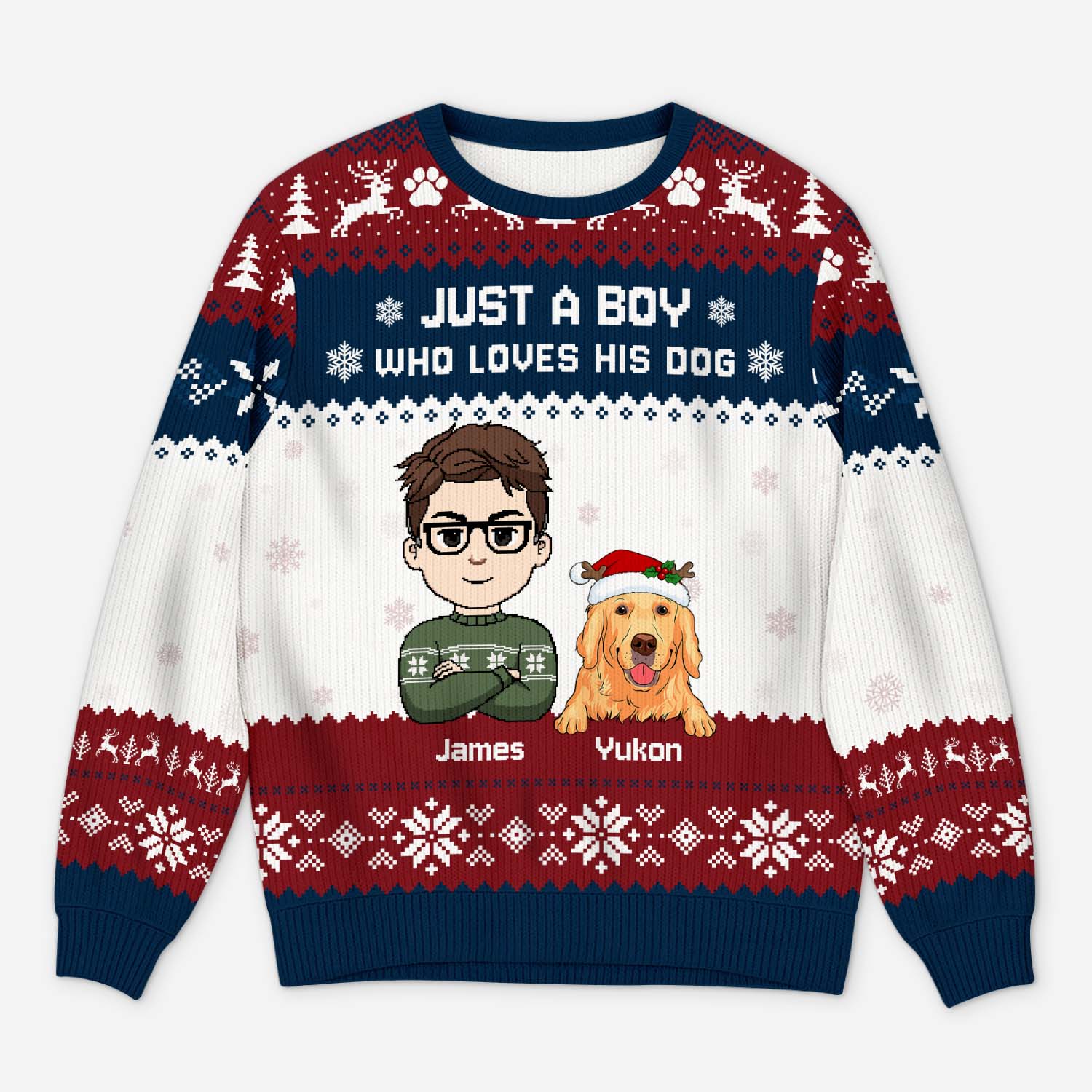 6567WUS1 ugly christmas sweater with dog_ custom gifts for dog lovers 6567WTVNC