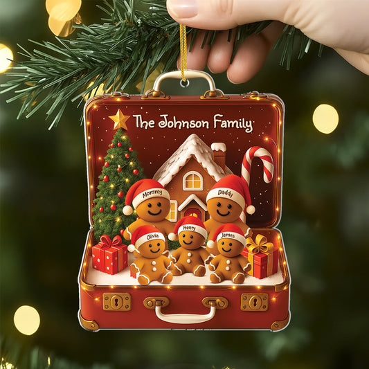6578OUS2 3d printing effect acrylic gingerbread christmas ornament custom family gift 6578OTZNI