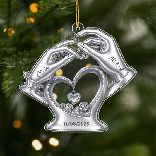 6583OUS1 3d printing effect acrylic wedding christmas ornament custom couple gifts 6583O