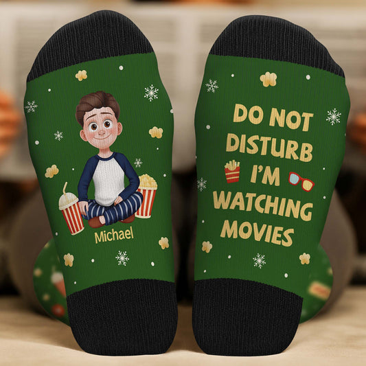 6584JUS2 do not disturb im watching movies socks custom gifts for cinema lovers 6584J8QMA