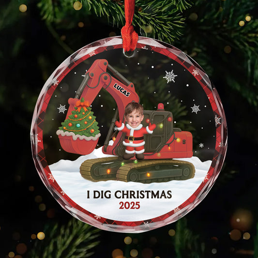 6616OUS1 glass i dig christmas ornament with face personalized gifts for kids 6616OKQ5K