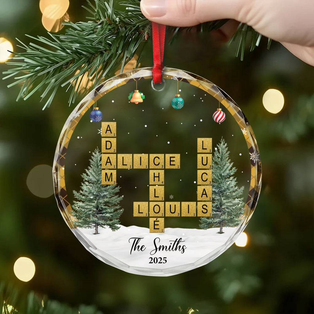 6625OUS2 custom glass christmas ornaments crossword gifts for family 6625O3V5I