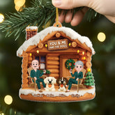 6638OUS2 3d printing effect acrylic couple with dog ornament_ personalized christmas gift 6638OTYAC