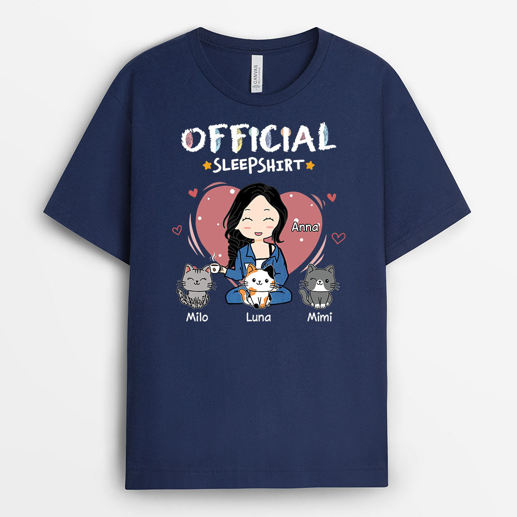 6649AUS2 personalized cat sleep shirt cute cat shirts for women 6649AKV5D
