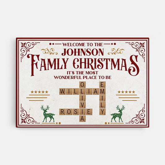 6650CUS1 personalized christmas canvas family crossword wall art 6650C8ZMI
