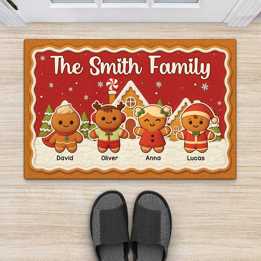 6664DUS1 gingerbread christmas doormat personalized gift for family 6664D86WI2