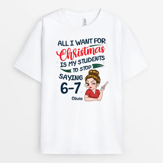 6672AUS1 personalized christmas shirts funny gifts for female teachers 6672ATVNT