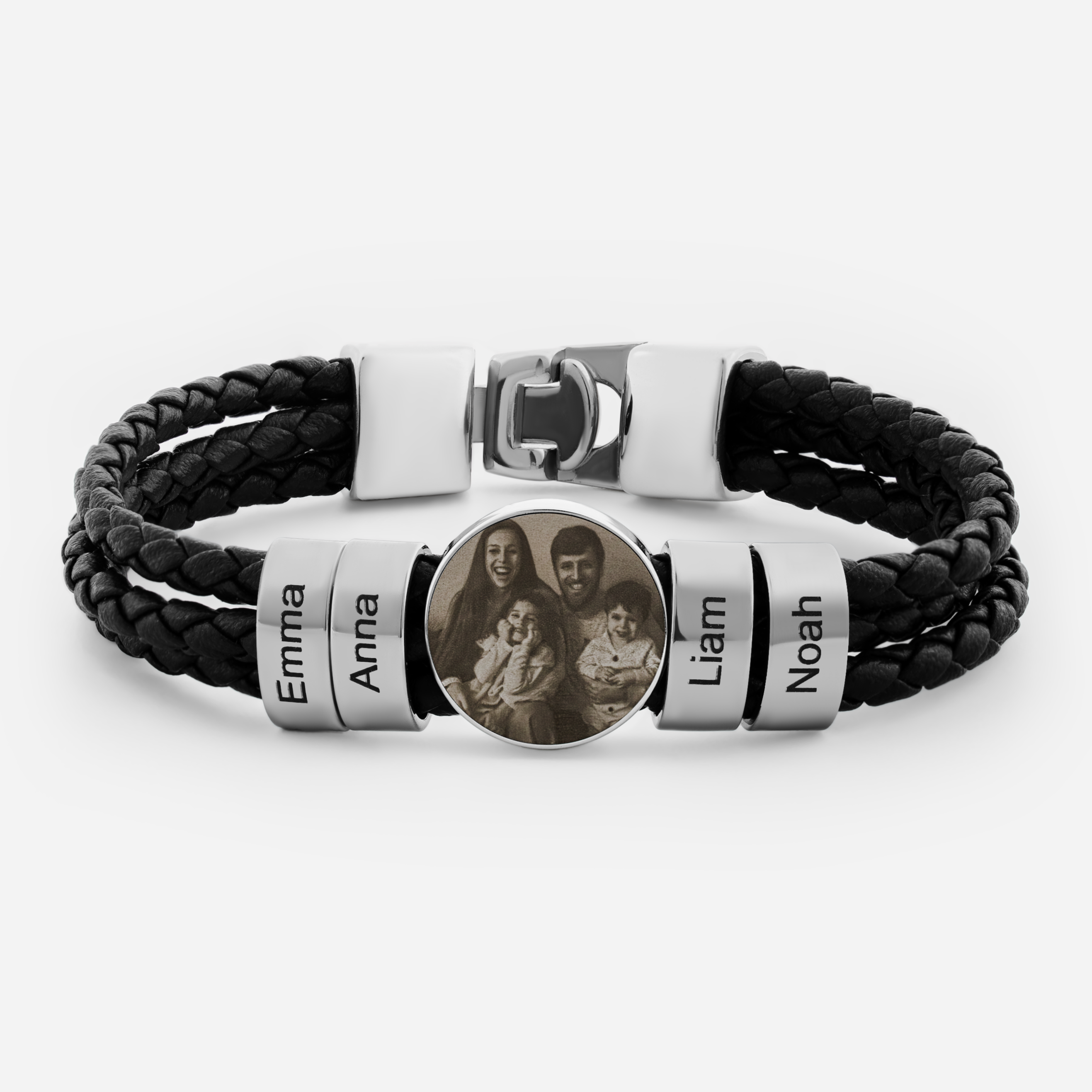 6679JUS1 leather photo bracelet_ with name beads_ personalized gifts for men_ 6679J0Y5B