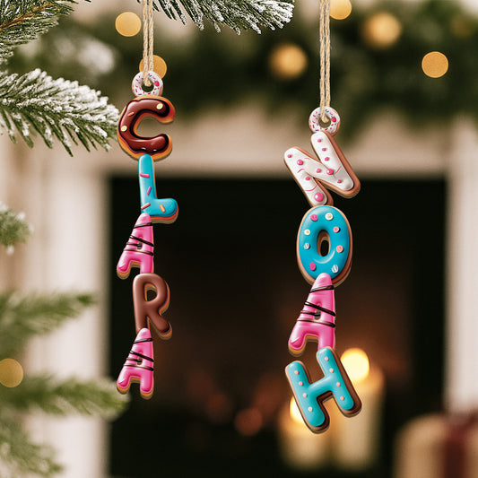 6689OUS2 3d effect donut letter ornament custom 1 layered wooden xmas ornaments 6689O8VZA