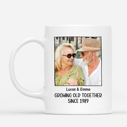 6709MUS1 personalized couple mugs with photos growing old together 6709M3TZG