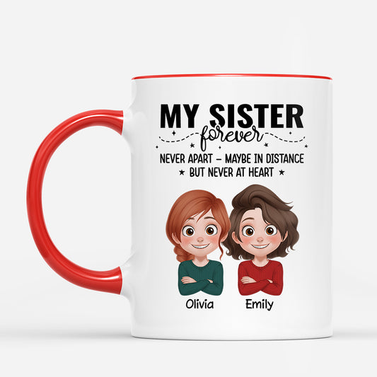 6720MUS2 maybe in distance but never at heart mug customized gifts for brother sister family 6720M3TMI