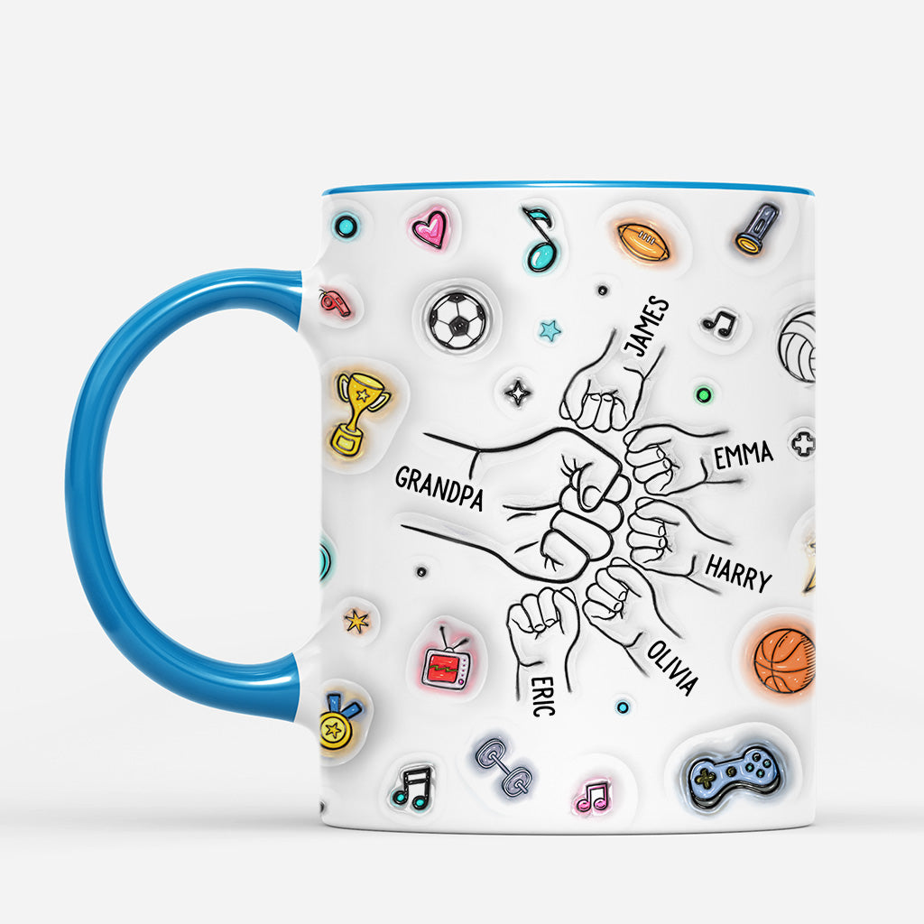 6746MUS2 3d printing effect fist bump mug_ personalized gift for dad grandpa 6746M6PMB