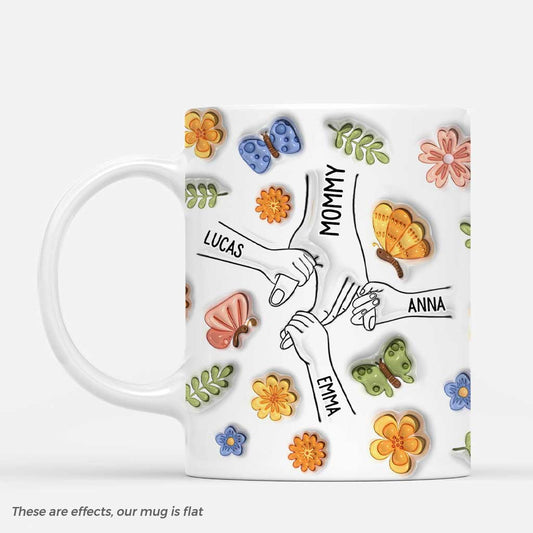 6748MUS1 3d printing effect personalized hand in hand mugs gifts for mom grandma 6748M6ZWA