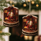 6751OUS2 3d printing effect 1 layered wooden santa claus ornaments custom christmas gifts for couples 6751O