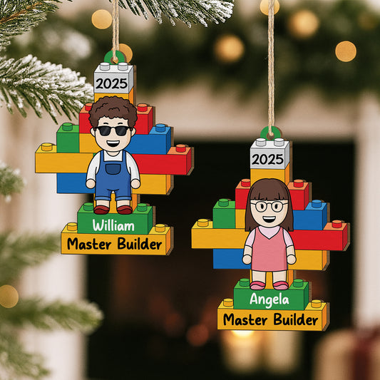6765OUS2 personalized 1 layered wooden lego ornament christmas gifts for kids 6765OTTQA