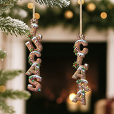 6771OUS2 3d printing effect gingerbread letter ornaments custom 1 layered wooden xmas ornaments 6771O