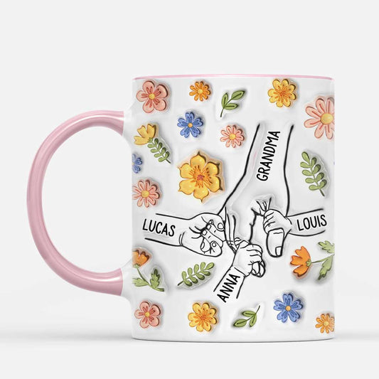 6777MUS2 3d printing effect personalized flower mug with names gifts for mom grandma 6777M3VWA