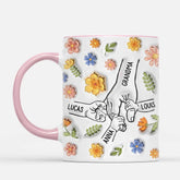 6777MUS2 3d printing effect personalized flower mug with names gifts for mom grandma 6777M3VWA