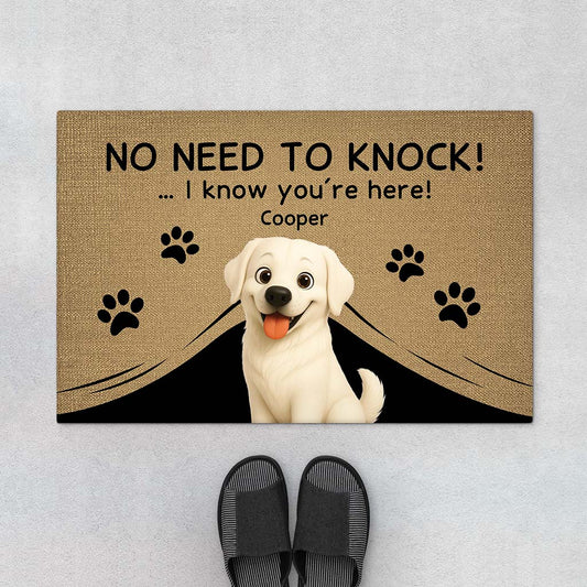6787DUS1 no need to knock doormat personalized pet gifts for dog owners 6787DKV5C