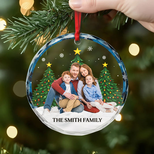 6791OUS2 glass christmas ornaments with a photo custom family gifts_ 6791O3V5I