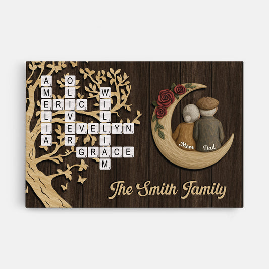 6792CUS1 personalized family name crossword canvas_ gifts for christmas 6792C3V5I