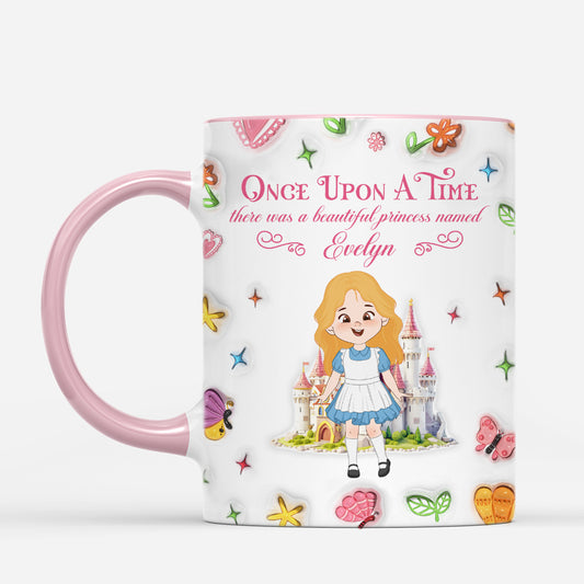 6804MUS2 3d printing effect pink princess mug_ personalized gifts for kids 6804M8QAK
