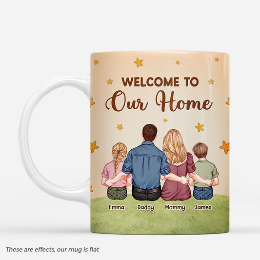6927MUS1 welcome to our home mug custom gifts for family with dog and cat 6927M8VTI