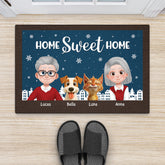 6943DUS2 home sweet home doormat_ custom christmas gifts for family with dog cat 6943D