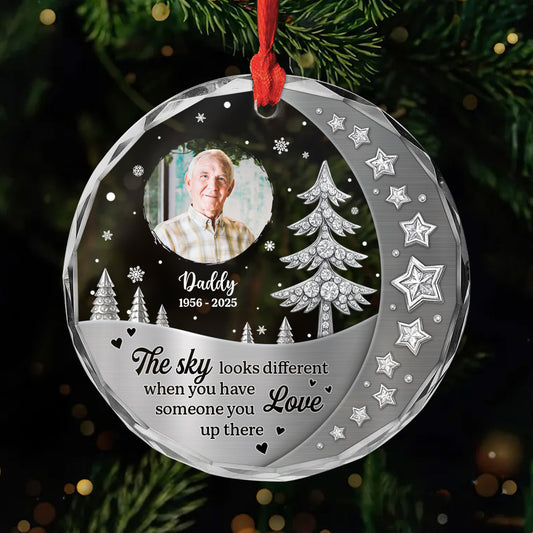 6944OUS1 custom glass christmas ornaments photo memorial gifts for loss of mom dad 6944O8ZMB