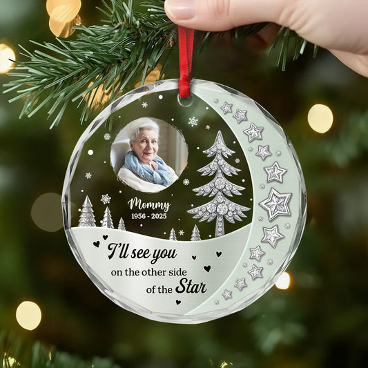 6944OUS2 custom glass christmas ornaments photo memorial gifts for loss of mom dad 6944O8ZMB