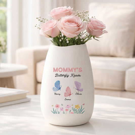 6947AUS1 grandmas butterfly kisses ceramic vase custom gifts for momgrandma 6947aotvta_2