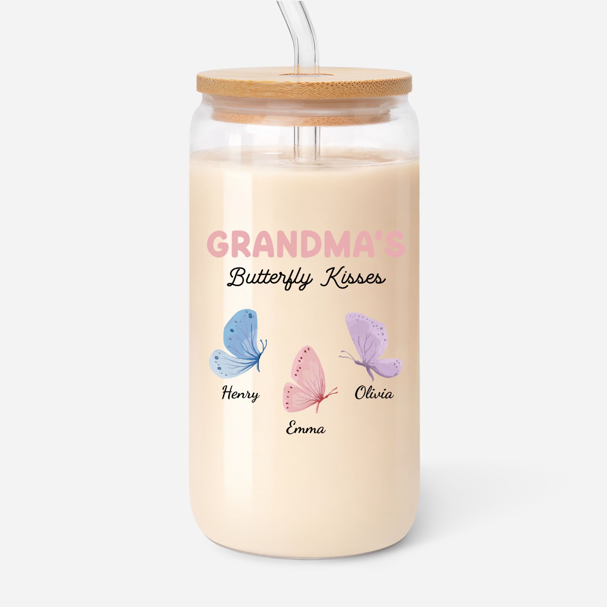 6947AUS1 grandmas butterfly kisses glass cup custom gifts for grandmamom 6947attvta_1