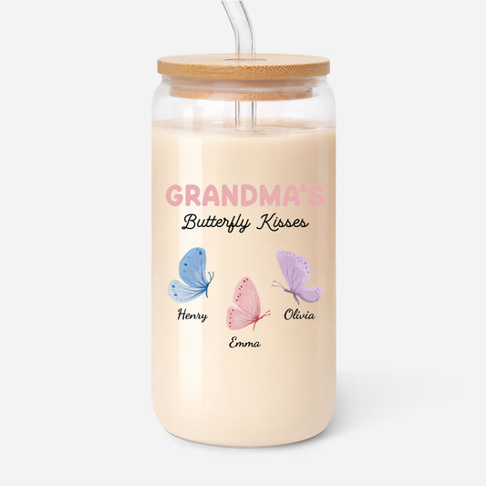 6947AUS1 grandmas butterfly kisses glass cup custom gifts for grandmamom 6947attvta_1