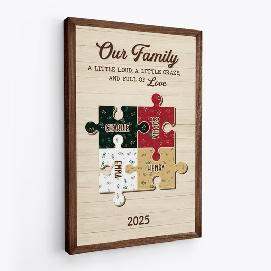 6952CUS2 personalized family canvas with names_ family puzzle wall art 6952CTPZI