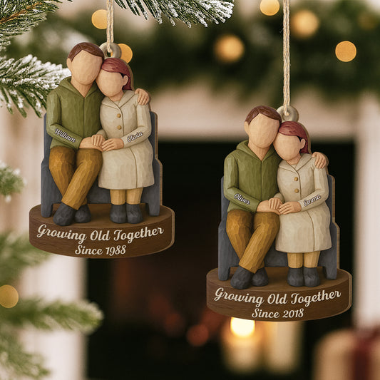 6955OUS2 1 layered wooden growing old together ornament custom couple gifts 6955O8ZQG