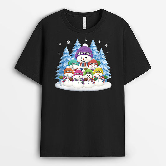 6964AUS1 snowman christmas shirts personalized gifts for grandma and grandpa 6964A3VTA