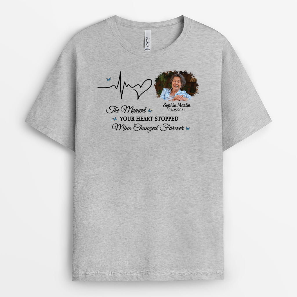 6988AUS2 custom memorial shirts with photo the moment your heart stopped 6988A6VCA