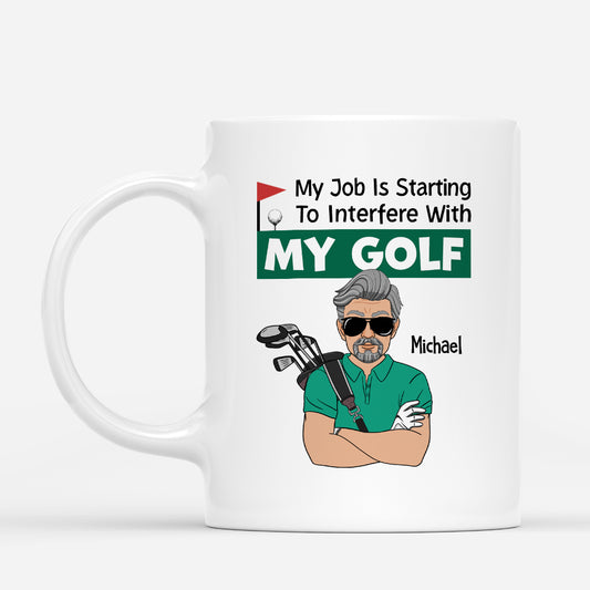 6989MUS1 my job is starting to interfere with my golf mug funny personalized golf gifts 6989M6VMB