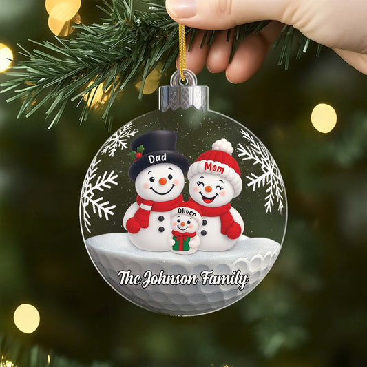 6991OUS2 acrylic snowman family ornament_ personalized gifts for christmas 6991OKZ5I