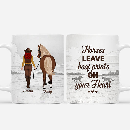 6998MUS1 horses leave hoofprints on your heart mug personalized horse gifts 6998M8ZCU