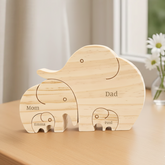 7005QUS2 wooden elephant family puzzle_ personalized gift for family 7005Q0V3I
